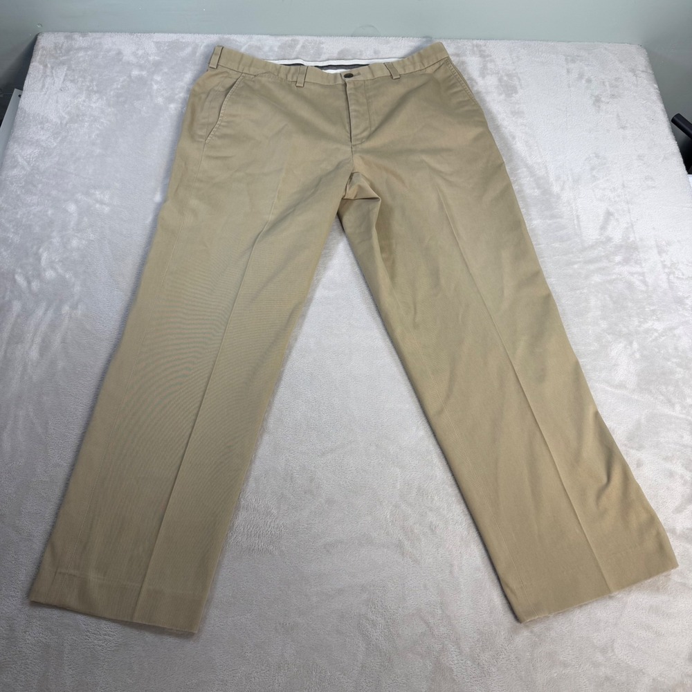 Eddie Bauer Chino Pants Relaxed Fit Mens 35 Khaki Cotton Twill Trousers